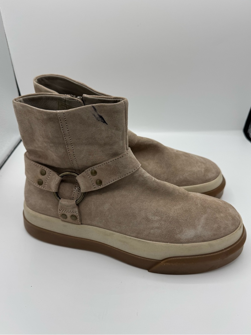 Free People Bodhi Harness Sneaker Bootie Moon Rock Suede Size 9.5 fall autumn